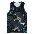 New Zealand Huia Bird Basketball Jersey Paua Shell Maori Pattern