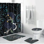 New Zealand Huia Bird Bathroom Set Paua Shell Maori Pattern