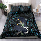 New Zealand Huia Bird Bedding Set Paua Shell Maori Pattern