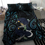 New Zealand Huia Bird Bedding Set Paua Shell Maori Pattern