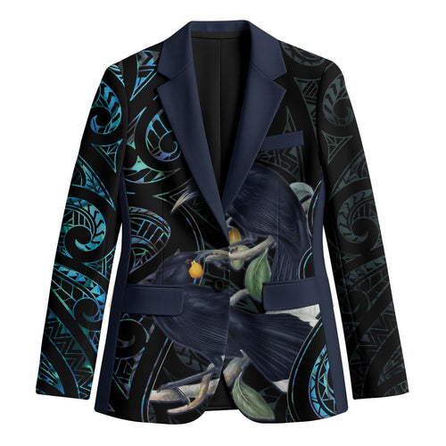New Zealand Huia Bird Blazer Paua Shell Maori Pattern