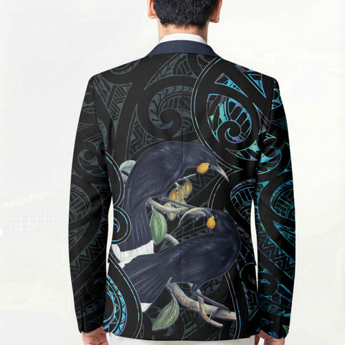 New Zealand Huia Bird Blazer Paua Shell Maori Pattern