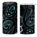 New Zealand Huia Bird 4 in 1 Can Cooler Tumbler Paua Shell Maori Pattern