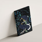New Zealand Huia Bird Canvas Wall Art Paua Shell Maori Pattern
