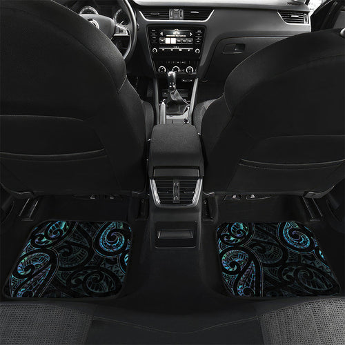 New Zealand Huia Bird Car Mats Paua Shell Maori Pattern