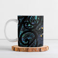 New Zealand Huia Bird Ceramic Mug Paua Shell Maori Pattern