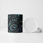 New Zealand Huia Bird Ceramic Mug Paua Shell Maori Pattern