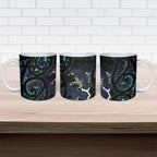 New Zealand Huia Bird Ceramic Mug Paua Shell Maori Pattern
