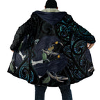 New Zealand Huia Bird Cloak Paua Shell Maori Pattern