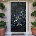 New Zealand Huia Bird Door Cover Paua Shell Maori Pattern