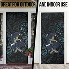 New Zealand Huia Bird Door Cover Paua Shell Maori Pattern