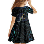 New Zealand Huia Bird Family Matching Mermaid Dress and Hawaiian Shirt Paua Shell Maori Pattern