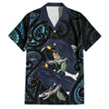 New Zealand Huia Bird Family Matching Short Sleeve Bodycon Dress and Hawaiian Shirt Paua Shell Maori Pattern