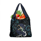 New Zealand Huia Bird Grocery Bag Paua Shell Maori Pattern