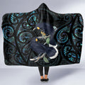 New Zealand Huia Bird Hooded Blanket Paua Shell Maori Pattern