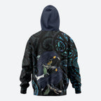 New Zealand Huia Bird Hoodie Paua Shell Maori Pattern