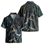 New Zealand Huia Bird Kid Hawaiian Shirt Paua Shell Maori Pattern LT22