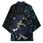 New Zealand Huia Bird Kimono Paua Shell Maori Pattern