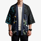 New Zealand Huia Bird Kimono Paua Shell Maori Pattern