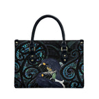 New Zealand Huia Bird Leather Bag Paua Shell Maori Pattern