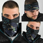 New Zealand Huia Bird Neck Gaiter Paua Shell Maori Pattern