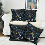 New Zealand Huia Bird Pillow Cover Paua Shell Maori Pattern