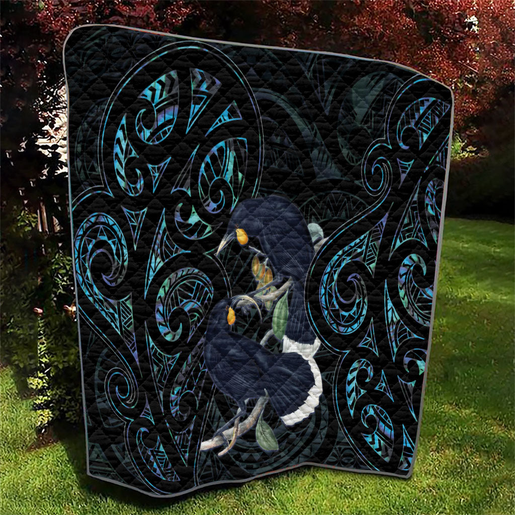 New Zealand Huia Bird Quilt Paua Shell Maori Pattern