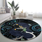New Zealand Huia Bird Round Carpet Paua Shell Maori Pattern