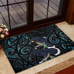 New Zealand Huia Bird Rubber Doormat Paua Shell Maori Pattern