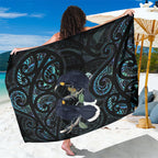 New Zealand Huia Bird Sarong Paua Shell Maori Pattern
