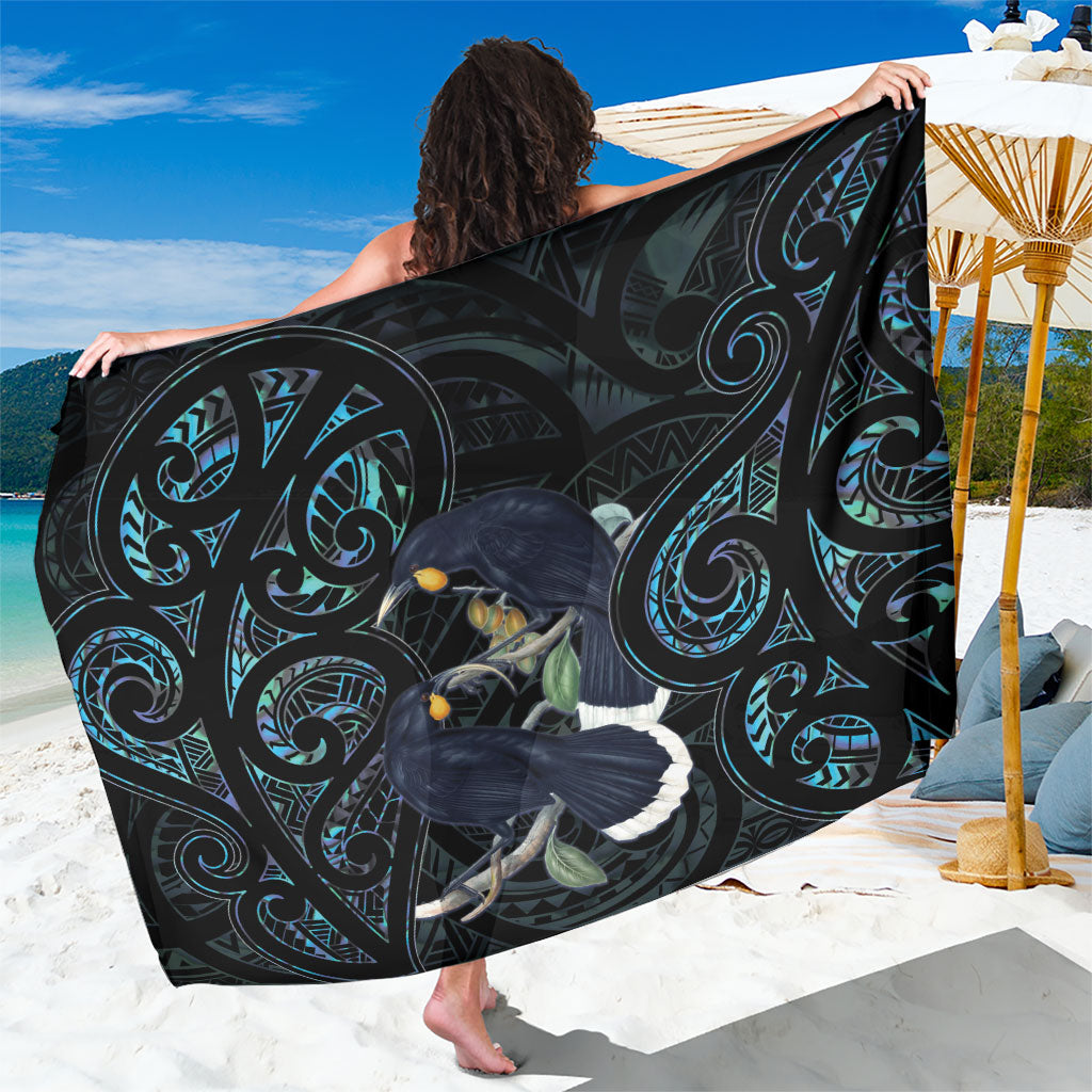 New Zealand Huia Bird Sarong Paua Shell Maori Pattern