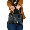 New Zealand Huia Bird Shoulder Handbag Paua Shell Maori Pattern