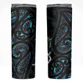 New Zealand Huia Bird Skinny Tumbler Paua Shell Maori Pattern