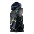 New Zealand Huia Bird Sleeveless Hoodie Paua Shell Maori Pattern