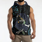New Zealand Huia Bird Sleeveless Hoodie Paua Shell Maori Pattern