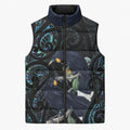 New Zealand Huia Bird Sleeveless Puffer Jacket Paua Shell Maori Pattern