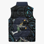 New Zealand Huia Bird Sleeveless Puffer Jacket Paua Shell Maori Pattern
