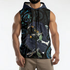New Zealand Huia Bird Sleeveless Zip Hoodie Paua Shell Maori Pattern
