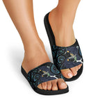 New Zealand Huia Bird Slide Sandals Paua Shell Maori Pattern