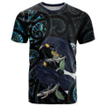 New Zealand Huia Bird T Shirt Paua Shell Maori Pattern
