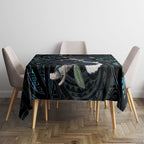 New Zealand Huia Bird Tablecloth Paua Shell Maori Pattern