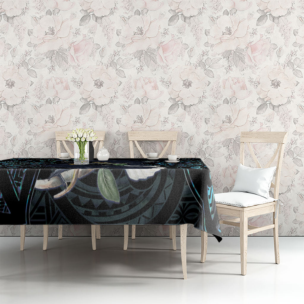 New Zealand Huia Bird Tablecloth Paua Shell Maori Pattern