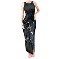 New Zealand Huia Bird Tank Maxi Dress Paua Shell Maori Pattern