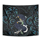 New Zealand Huia Bird Tapestry Paua Shell Maori Pattern