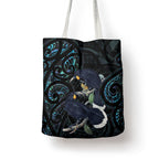 New Zealand Huia Bird Tote Bag Paua Shell Maori Pattern