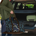 New Zealand Huia Bird Travel Bag Paua Shell Maori Pattern
