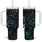 New Zealand Huia Bird Tumbler With Handle Paua Shell Maori Pattern