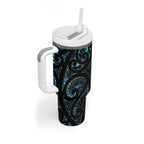 New Zealand Huia Bird Tumbler With Handle Paua Shell Maori Pattern
