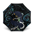 New Zealand Huia Bird Umbrella Paua Shell Maori Pattern