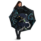 New Zealand Huia Bird Umbrella Paua Shell Maori Pattern